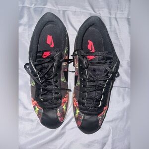 Nike Black and Red Floral Sneakers